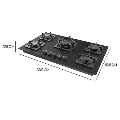Cecotec Gas Plate 5 Burners for Natural Gas & Butane - Easy to Clean