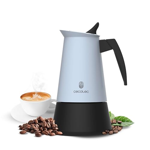 Cecotec Piccolina 900 Blue Italian Coffee Maker with stainless steel design