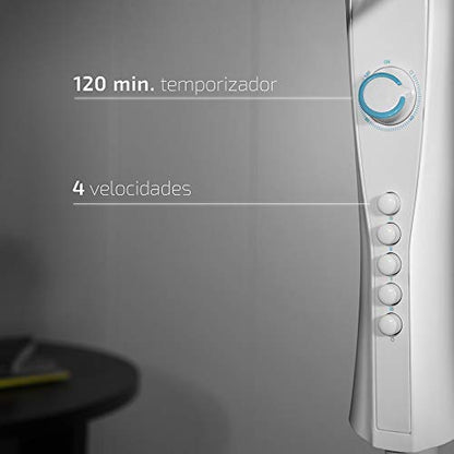 Cecotec - EnergySilence 520 Power Fan, 50W, 4 Speeds, Adjustable Height, Timer