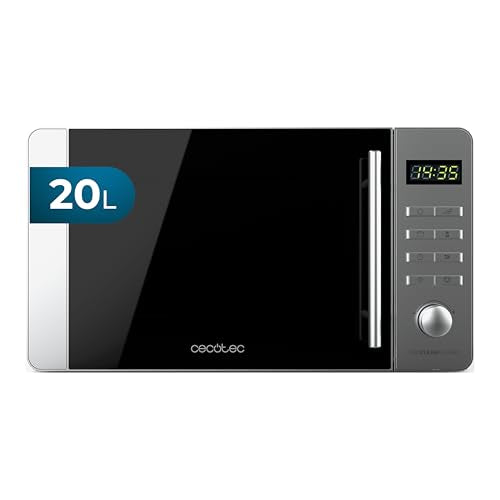 Discover the Cecotec 20L Flatbed Microwave with 700W power, 5 cooking levels, and halogen grill. Perfect for quick meals and optimal cooking. Keywords: Cecotec microwave, flatbed microwave, halogen grill