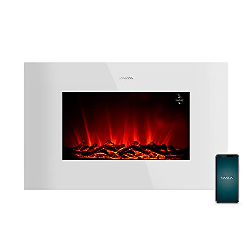 Experience warmth with the Cecotec 2000W WiFi Electric Fireplace. Features a 35" size, remote control, and timer. Perfect for cozy spaces up to 30 m².