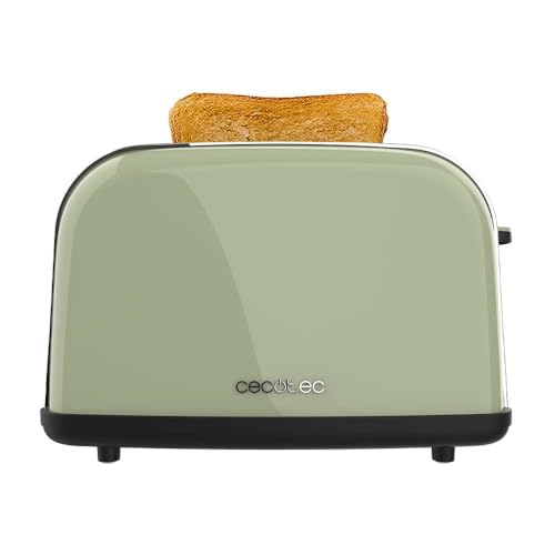 Cecotec Vertical Toaster Toastin' Time 850 Green - 850W Power, Perfect for Thick Bread