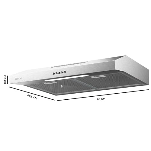 Cecotec 60 cm Wide Bolero Flux CM 602200 Stainless Steel Hood - High Suction Power