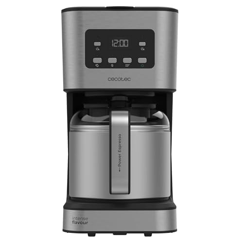 Cecotec Coffee 66 Drop & Thermo Time Drip Coffee Maker in black with LCD display and 10 cup capacity