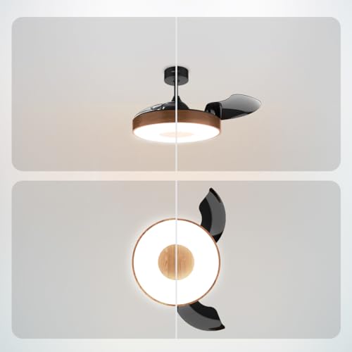 Cecotec - Ceiling Fan with Light, Retractable Blades, Remote Control, 42" DC Motor