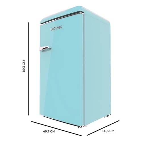 Cecotec - Retro Mini Fridge 95L Capacity, Low Consumption, 89.3cm High, Blue