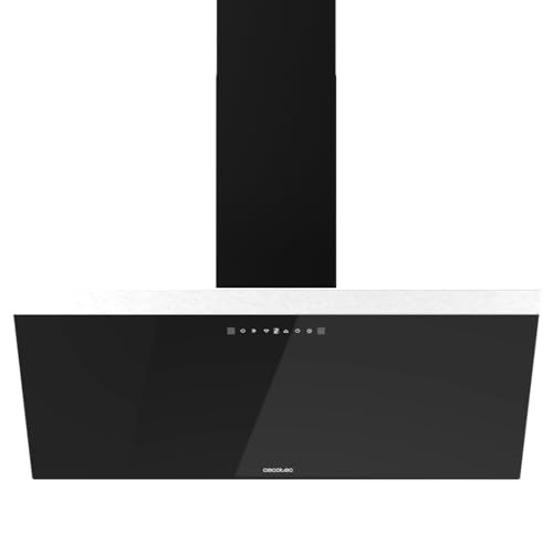 Upgrade your kitchen with the Cecotec 90cm Cooker Hood. Featuring 165W power, 650m3/h suction, touch control, and a sleek black glass design. Perfect for any chef! Keywords: cooker hood, Cecotec, black glass, kitchen appliance
