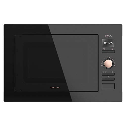 Cecotec Built-in Digital Microwave GrandHeat 2590 in black with metallic pink details