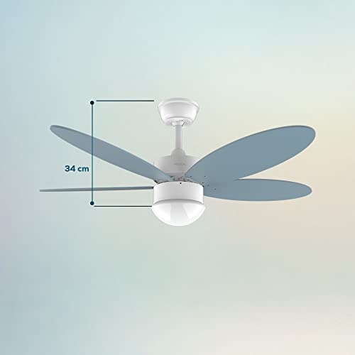 Cecotec - Ceiling Fan with 40W DC Motor, 5 Reversible Blades, LED Light, Remote Control