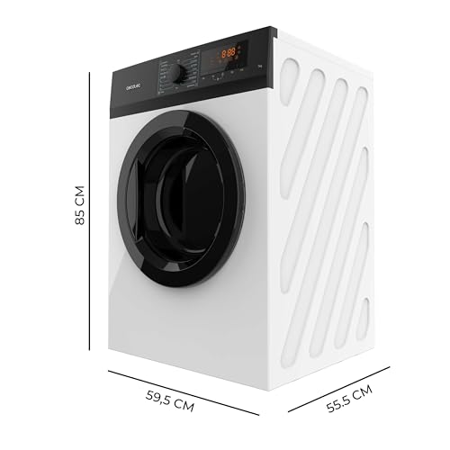Cecotec - 7 kg Washing Machine with 15 Programs, Automatic Drying, Kid Lock, Silence Function