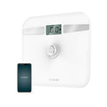 Cecotec EcoPower 10200 Smart Health Bathroom Scales with a sleek white tempered glass surface
