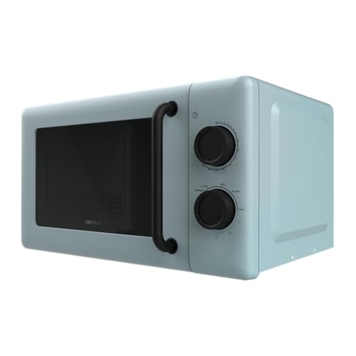 Cecotec - 20L Mechanical Microwave with Grill, 700W, 6 Cooking Levels, Blue Design