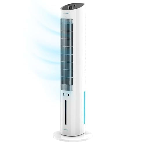Cecotec EnergySilence 2000 SkyCool Evaporative Tower Air Conditioner in white with a sleek design