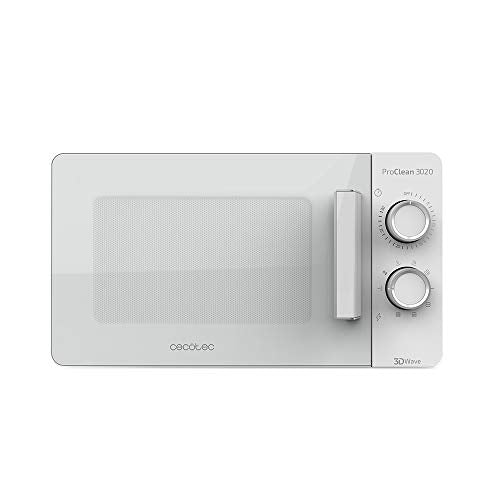Cecotec ProClean 3020 Microwave in white with metallic details and 20L capacity