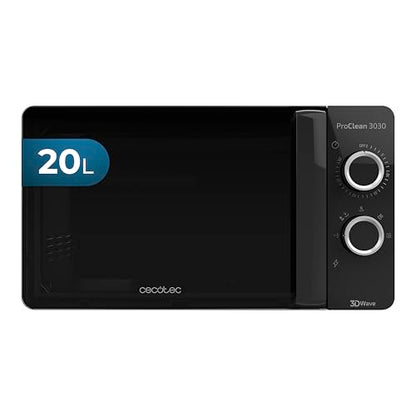 Discover the Cecotec 20L Microwave with Ready2Clean coating, elegant black design, and 20L capacity. Perfect for quick meals and easy maintenance. Keywords: Cecotec microwave, 20L capacity, easy clean