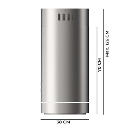 Cecotec - Bolero Flux Ire 388000 38cm A++ Stainless Steel Cooker Hood, 800 m3/h