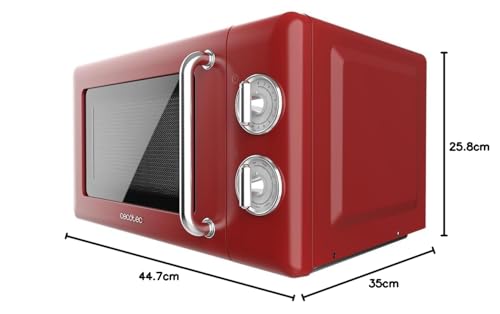 Cecotec ProClean 3110 Retro Red Microwave With Grill - 700W Power