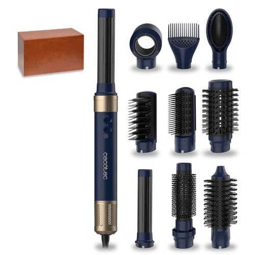 Cecotec Warmluftbürste Hair Dryer Styler in blue with multiple attachments