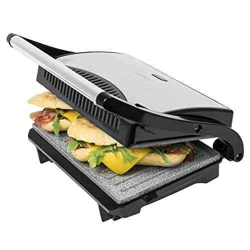 Discover the Cecotec 700W Countertop Griddle with Rockstone siding. Perfect for grilling, compact design, and easy to use. Ideal for quick meals! Keywords: countertop griddle, electric grill, compact design