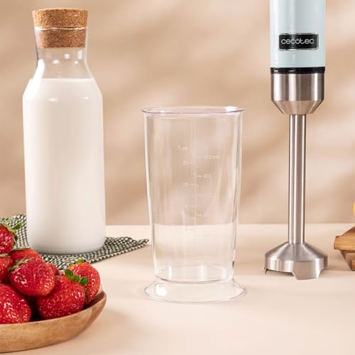 Cecotec - Retro Hand Blender 1200W, 4-Blade Titanium Coating, Adjustable Speed