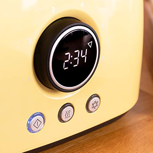 Cecotec Digital ClassicToast 8000 Yellow Toaster - Retro Design With Digital Display