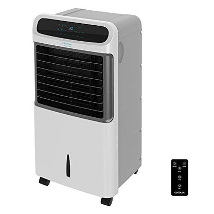 Stay cool with the Cecotec EnergySilence PureTech 6500 Cooler. Features 80W power, 12L capacity, remote control, and 3 speeds for optimal comfort. Keywords: evaporative cooler, remote control, energy-efficient
