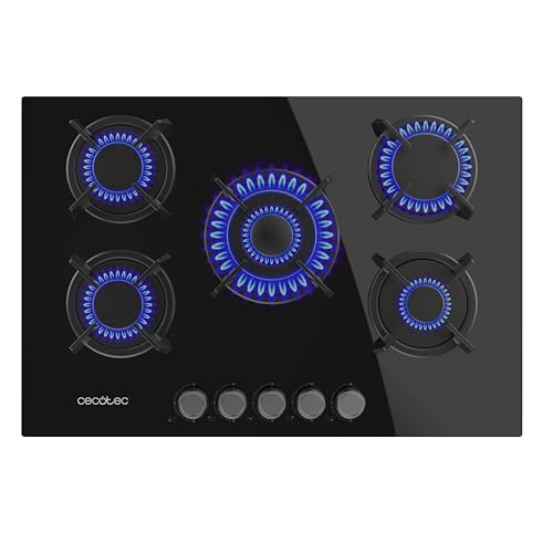 Cecotec Bolero Squad G 5200S Glass Black Hob with 5 burners and cast iron grills