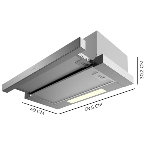 Cecotec Bolero Flux TLM 606500 Telescopic Cooker Hood - 60 cm Stainless Steel With 650 m3/h Suction Power