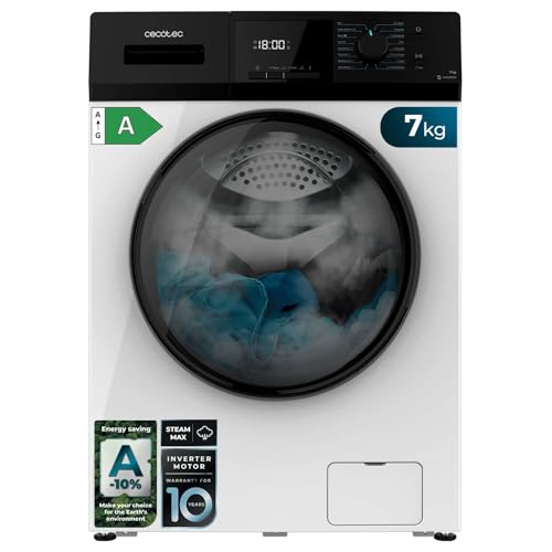 Cecotec 7 kg Front Loading Washing Machine in stainless steel with control panel