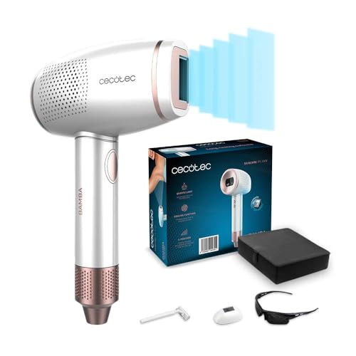 Experience smooth skin with Cecotec IPL Hair Removal Device featuring 500,000 pulses, LCD screen, and cooling function. Ideal for body, face, and underarms.