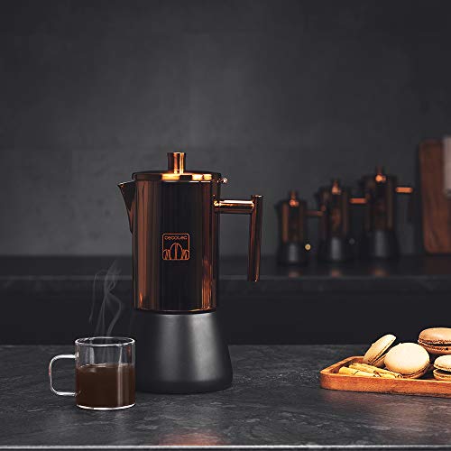 Cecotec - Moking 400 Stainless Steel Coffee Maker, Elegant Design, Dishwasher Safe, Suitable for All Heat Sources