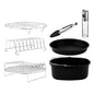 Enhance your cooking with Cecotec's 8-piece accessory set for 5-6.5L hot air fryers. Non-stick, dishwasher safe, and BPA free for healthy meals.