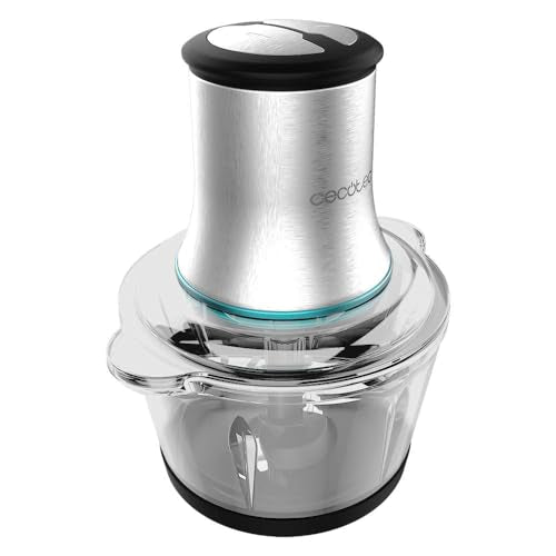 Cecotec - 500W Electric Food Chopper with 4-Blade Stainless Steel, 2 Speeds, 500G Glass Bowl