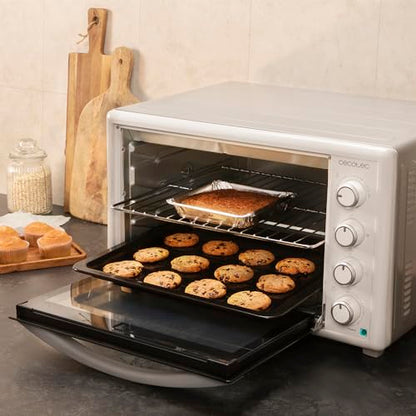 Cecotec - 60L Convection Oven with Rotisserie, 2200W, 12 Functions, Interior Light