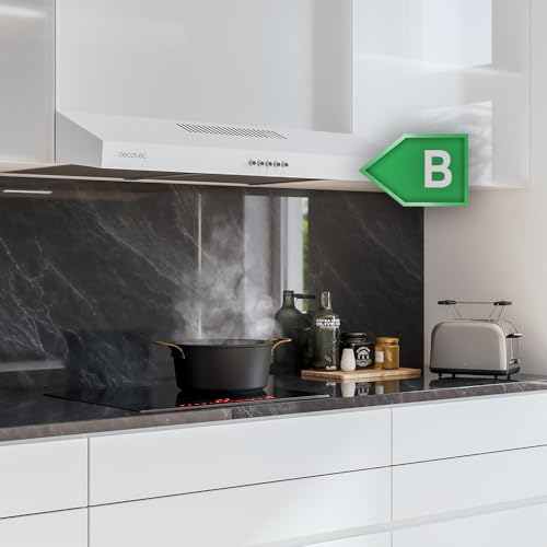 Cecotec - 60 cm Cooker Hood Bolero Flux CM 602200, 220 m3/h Suction, 3 Power Levels, White Finish