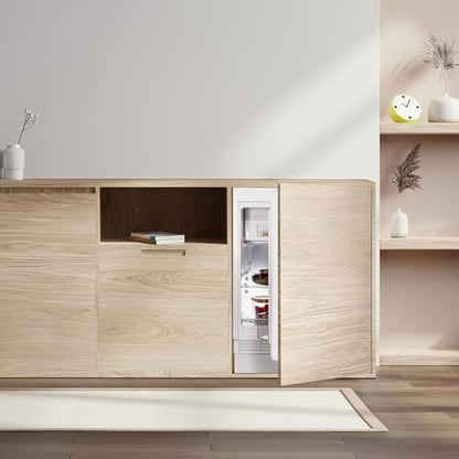 Cecotec - Built-in Mini Fridge 121L with Freezer Drawer & Reversible Door