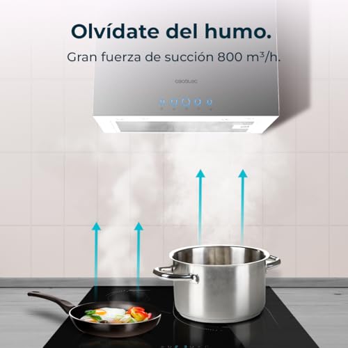 Cecotec - Bolero Flux ICT 388000 Cooker Hood A++ 800 m3/h, 3 Stages, LED