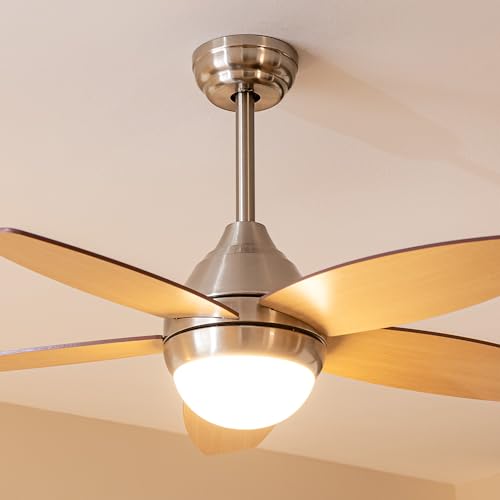 Cecotec - Energysilence Aero 495 Ceiling Fan with LED Light, Remote Control, 3 Speeds