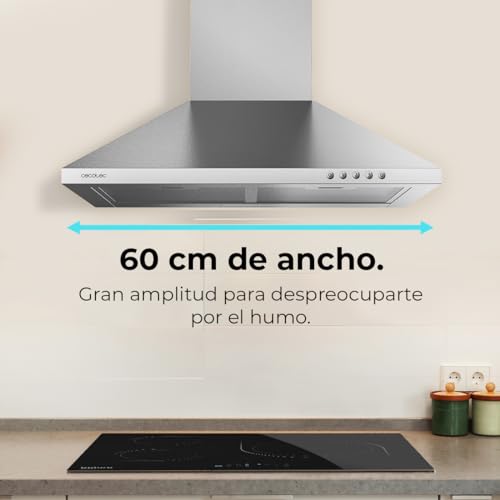 Cecotec Flux PM 604300 Stainless Steel Extractor Hood - Powerful Suction