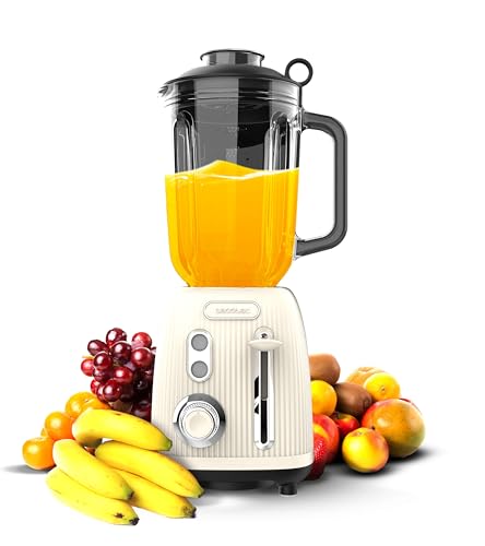 Cecotec Retro Stand Mixer in Beige with 1.5L jug and 4 black titanium blades