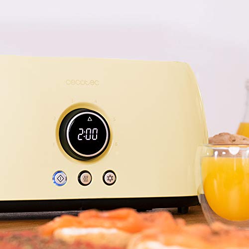 Cecotec ClassicToast Digital Toaster 15000 Yellow - Perfect for 4 Slices