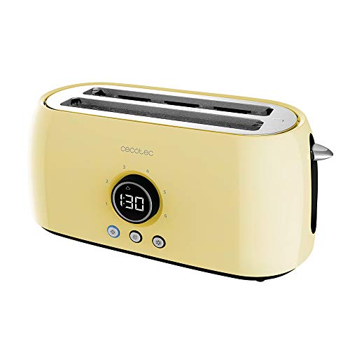 Cecotec ClassicToast Digital Toaster 15000 in Yellow with 4 slice capacity and digital display