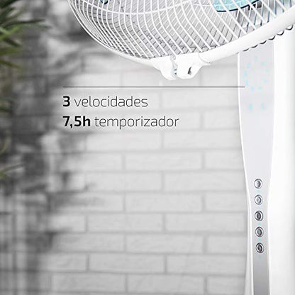 Cecotec - EnergySilence 530 Pedestal Fan with Remote, Timer, 3 Speeds, Oscillating