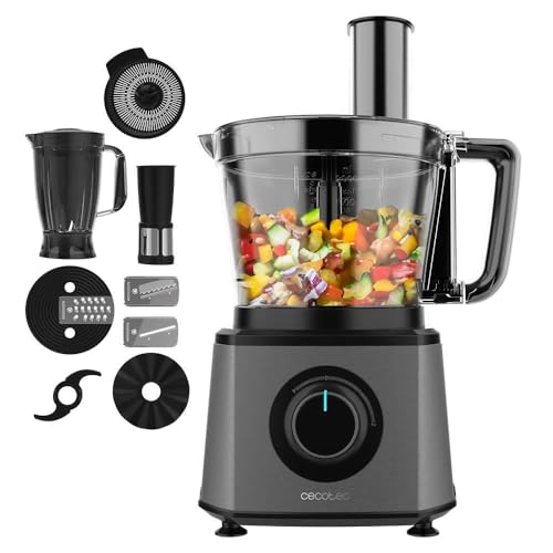 Cecotec Paprika 1300 Food Processor featuring a stainless steel body and 3.5L bowl