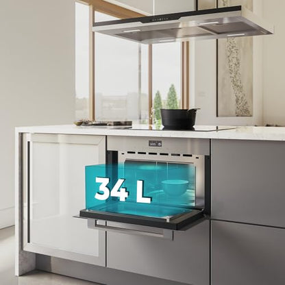 Cecotec - Built-in Microwave Oven 1450W, 34L, Grill & Defrost Functions