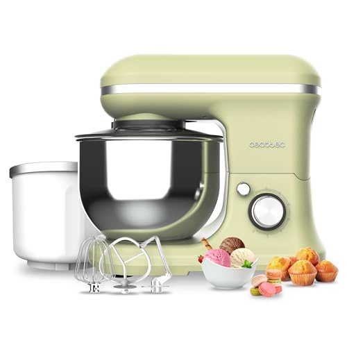 Cecotec Cecomixer Merengue 5L Stand Mixer in green with stainless steel bowl