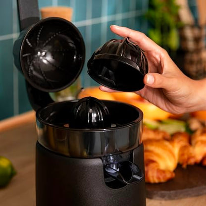 Cecotec - EssentialVita Hyden Electric Citrus Juicer 120W, 2 Cone Sizes, Stainless Steel & Plastic, 250ml Capacity