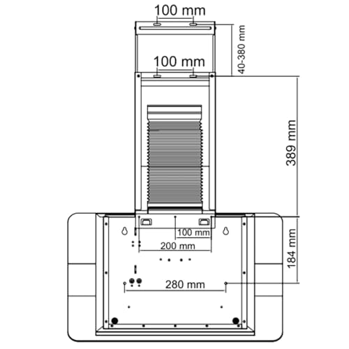 Cecotec - Bolero Flux DT 606500 Cooker Hood, 165W, 3 Levels, Touch Control