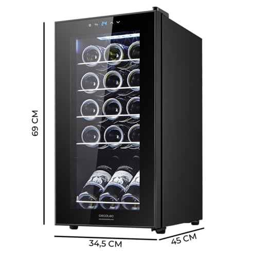 Cecotec Bolero Grandsommelier 1550 Black Compressor Wine Fridge - Quiet & High Performance
