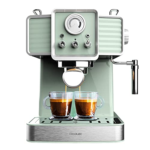 Cecotec Espresso Power 20 Coffee Maker in Light Green with vintage design